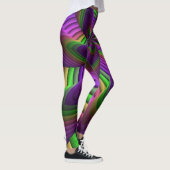 Groovy Energetische Kleurrijke Neon Fractal Patroo Leggings (Rechts)