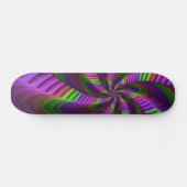 Groovy Energetische Kleurrijke Neon Fractal Patroo Persoonlijk Skateboard (Horizontaal)