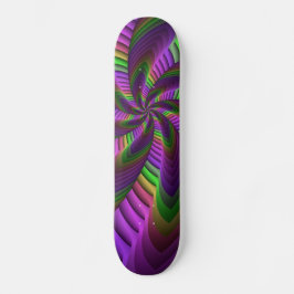 Groovy Energetische Kleurrijke Neon Fractal Patroo Persoonlijk Skateboard