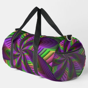Groovy Energetische Kleurrijke Neon Fractal Patroo Plunjezak