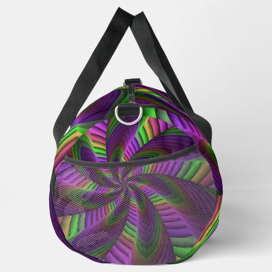 Groovy Energetische Kleurrijke Neon Fractal Patroo Plunjezak (Rechts)