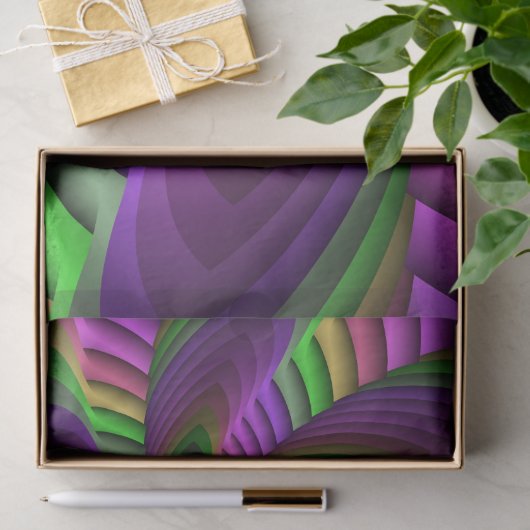 Groovy Energetische Kleurrijke Neon Fractal Patroo Tissuepapier (Geschenk)
