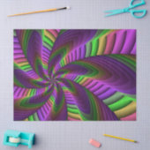 Groovy Energetische Kleurrijke Neon Fractal Patroo Tissuepapier (Craft)