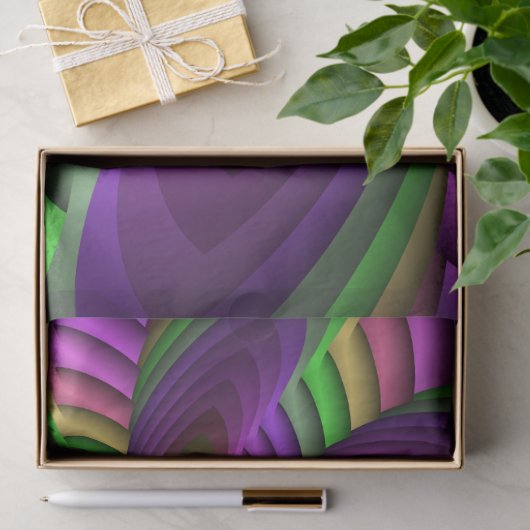 Groovy Energetische Kleurrijke Neon Fractal Patroo Tissuepapier (Geschenk)