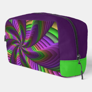 Groovy Energetische Kleurrijke Neon Fractal Patroo Toilettasje
