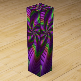 Groovy Energetische Kleurrijke Neon Fractal Patroo Wijn