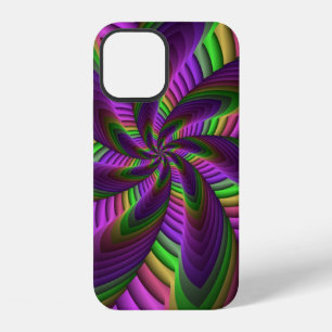 Groovy Energieke Kleurrijke Neon Fractal Patroon iPhone 12 Hoesje