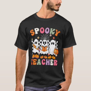 Groovy enge leraar Halloween Schattige leraar Gees T-shirt