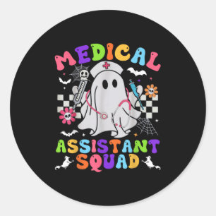 Groovy enge medische snelle squad schattige Hallow Ronde Sticker
