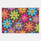 Groovy Enge Retro Halloween Bloemen Patroon Inpakpapier Vel (Voorkant 2)