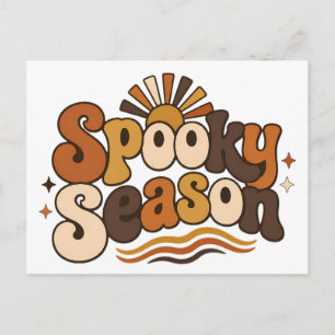Groovy enge seizoenskaart retro Halloween Briefkaart