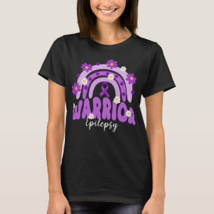 Groovy epilepsie krijger regenboog bloem t-shirt