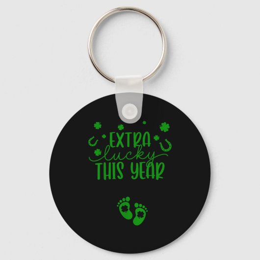 Groovy Extra Lucky This Year Irish Pregnancy St Pa Sleutelhanger (Voorkant)