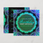 Groovy Fabulous 50 verjaardagsfeestuitnodigingen Kaart (Voorkant / Achterkant)