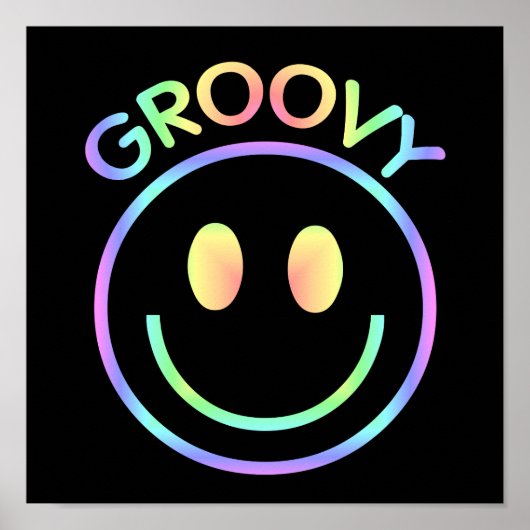 Groovy Face | Retro 70's Poster (Voorkant)