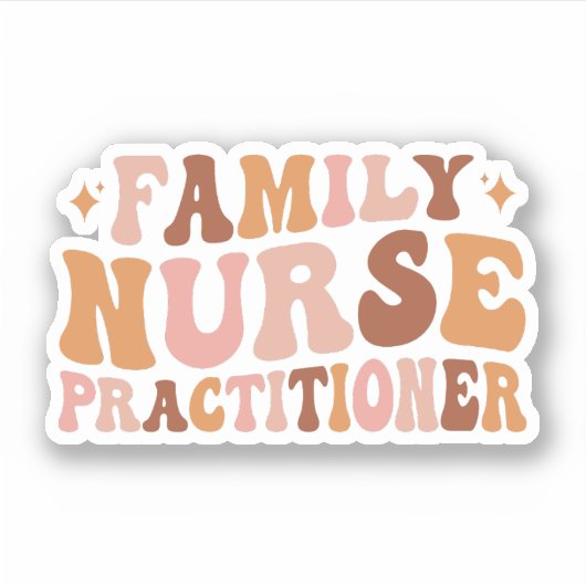 Groovy Familie Verpleegkundige Practitioner Waarde Sticker (Voorkant)
