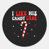 Groovy Family Christmas Couple Matching Funny Tee  Ronde Sticker (Voorkant)