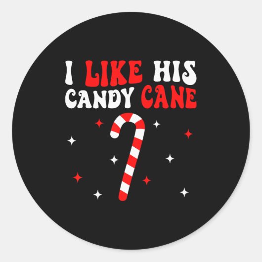 Groovy Family Christmas Couple Matching Funny Tee  Ronde Sticker (Voorkant)