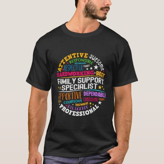 Groovy Family Support Specialist Appreciation Week T-shirt (Voorkant)