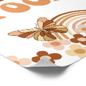 Groovy Far Out Eten Retro Hippie Feestbord Poster (Hoek)