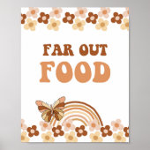 Groovy Far Out Eten Retro Hippie Feestbord Poster (Voorkant)