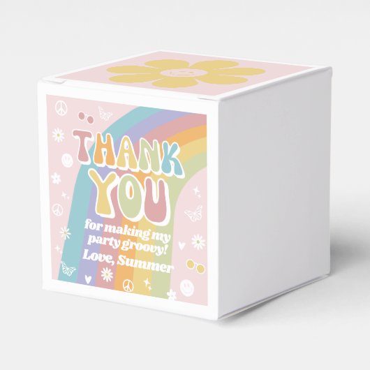 Groovy Favor Box | Groovy Birthday Favor Bedankdoosjes (Voorkant Zijde)