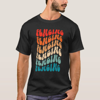 Groovy Fencing for Girl Women Retro 70 s Hippie Bo T-shirt