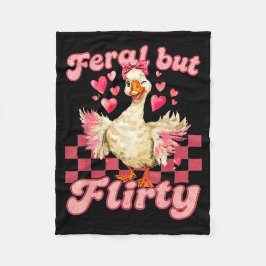Groovy Feral-but-flirty Silly Goose Valentine Duck Fleece Deken (Voorkant)