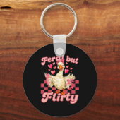 Groovy Feral-but-flirty Silly Goose Valentine Duck Sleutelhanger (Voorkant)