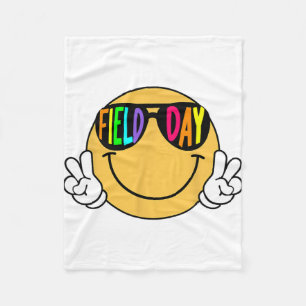 Groovy Field Day Sungles Smile Gezicht Leraar Kind Fleece Deken