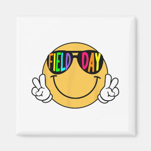 Groovy Field Day Sungles Smile Gezicht Leraar Kind Magneet