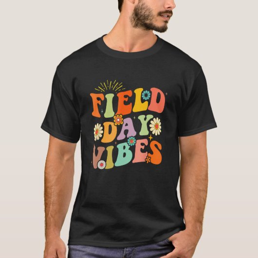 Groovy Field Day Vibes Teacher Student Field Day V T-shirt (Voorkant)