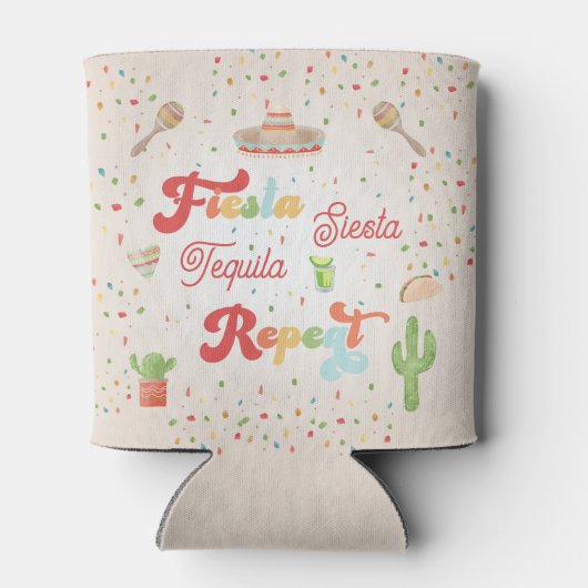 Groovy Fiesta Siesta Tequila Repat Bachelorette Blikjeskoeler (Achterkant)