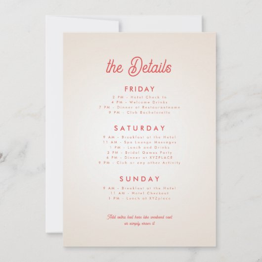 Groovy Fiesta Siesta Tequila Repat Bachelorette Kaart (Achterkant)