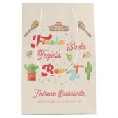 Groovy Fiesta Siesta Tequila Repat Bachelorette Medium Cadeauzakje (Voorkant)