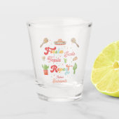Groovy Fiesta Siesta Tequila Repat Bachelorette Shot Glas (Voorkant)