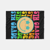 Groovy Fifth Grade Vibes Face Retro Teachers Byck  Fleece Deken (Voorkant (Horizontaal))