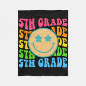 Groovy Fifth Grade Vibes Face Retro Teachers Byck Fleece Deken (Voorkant)