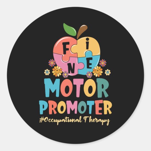 Groovy Fine Motor Promoter Beroepstherapie OT Ronde Sticker (Voorkant)