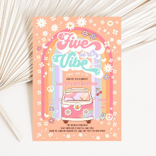 Groovy FIVE is a Vibe Daisy 5e Verjaardag Kaart