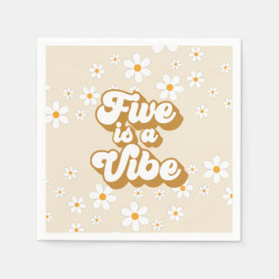 Groovy Five is a Vibe Retro Daisy 5e verjaardag Servet