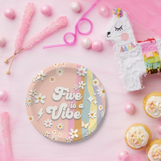 Groovy Five is een Vibe Birthday Bord (Feest)