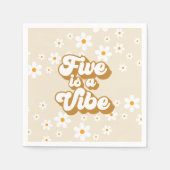 Groovy Five is een Vibe Retro Daisy 5e verjaardag Servet (Voorkant)