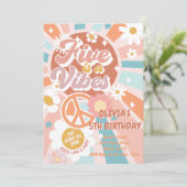 Groovy Five is een Vibe Retro Sunshine 5e verjaard Kaart (Staand voorkant)