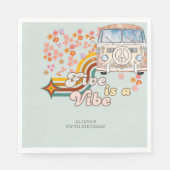 Groovy Five vibe daisy van 5e verjaardag Servet (Voorkant)