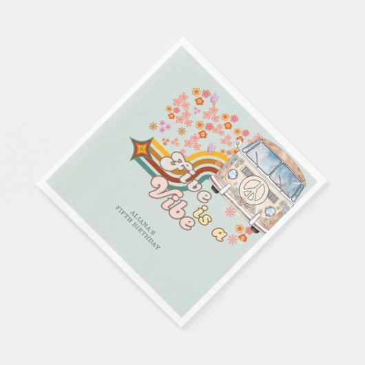 Groovy Five vibe daisy van 5e verjaardag Servet (Hoek)