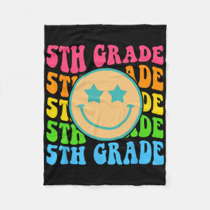 Groovy Fivede Klas Vibes Gezicht Retro Leraren Byc Fleece Deken
