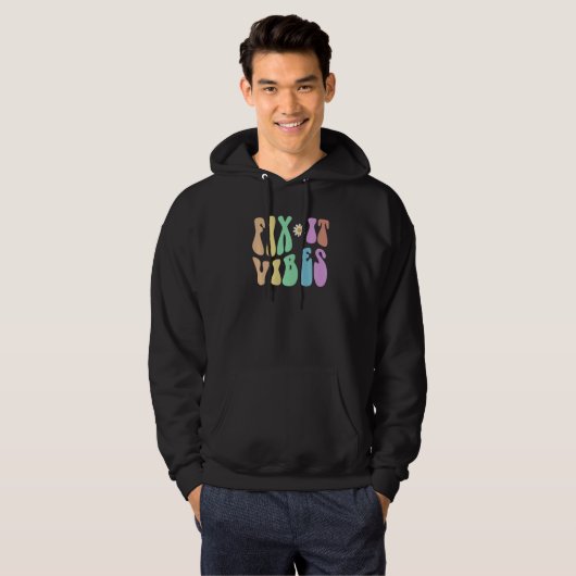 Groovy FIX IT VIBES Maintenance Ninja Technician R Hoodie (Voorkant volledig)