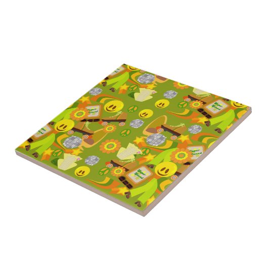 Groovy Flashback Pattern Tegeltje (Zijkant)