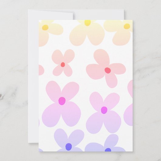 Groovy Flora Retro Bachelorette Weekend Rainbow Kaart (Achterkant)